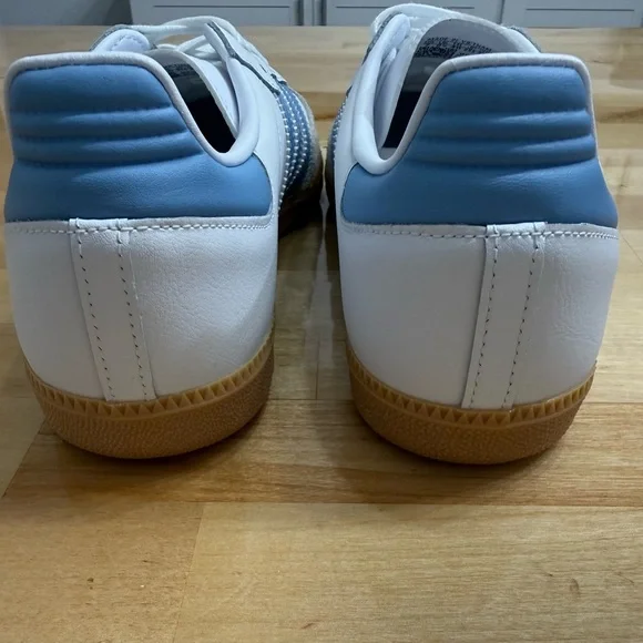 adidas Adidas Samba OG White Blue Gum Sole Sneakers | Youth 7Y / Women’s 8.5 NEW - Picture 4 of 12